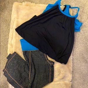 Capri leggings and matching top with attached bra